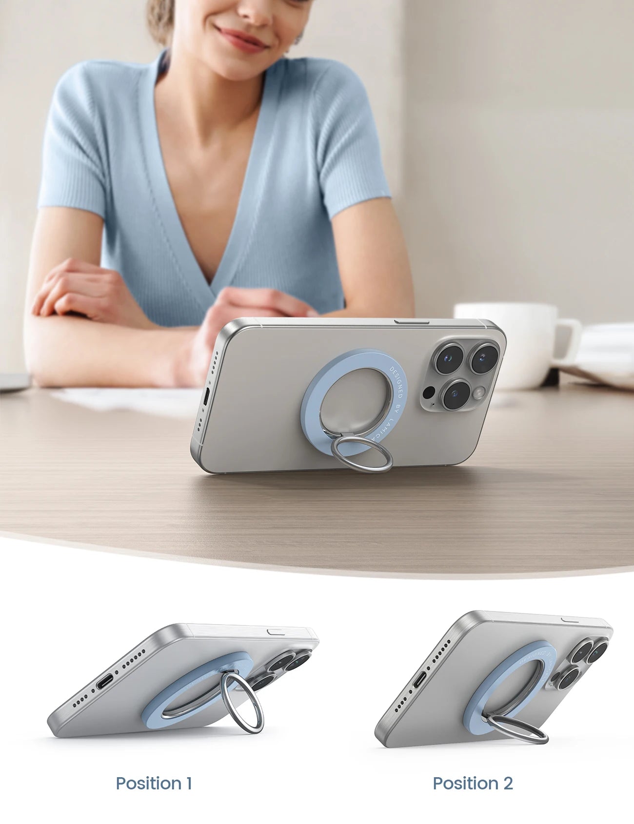 360° Adjustable Phone Ring with Magnetic Suction for iPhone and Android, Provides Best Viewing Angle - Velora