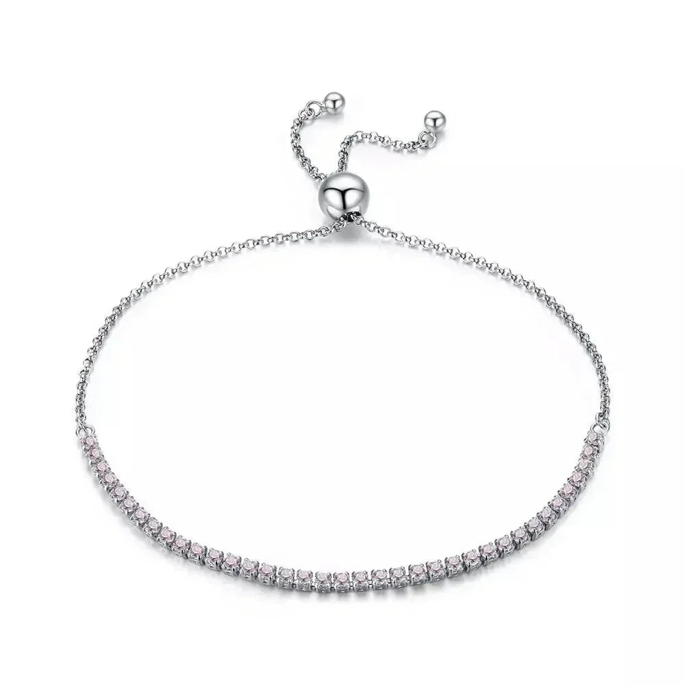 14K Gold Plated Cz Tennis Bracelet | Adjustable 925 Sterling Silver Slider Bracelet For Women | Wedding Jewelry Gift - Velora
