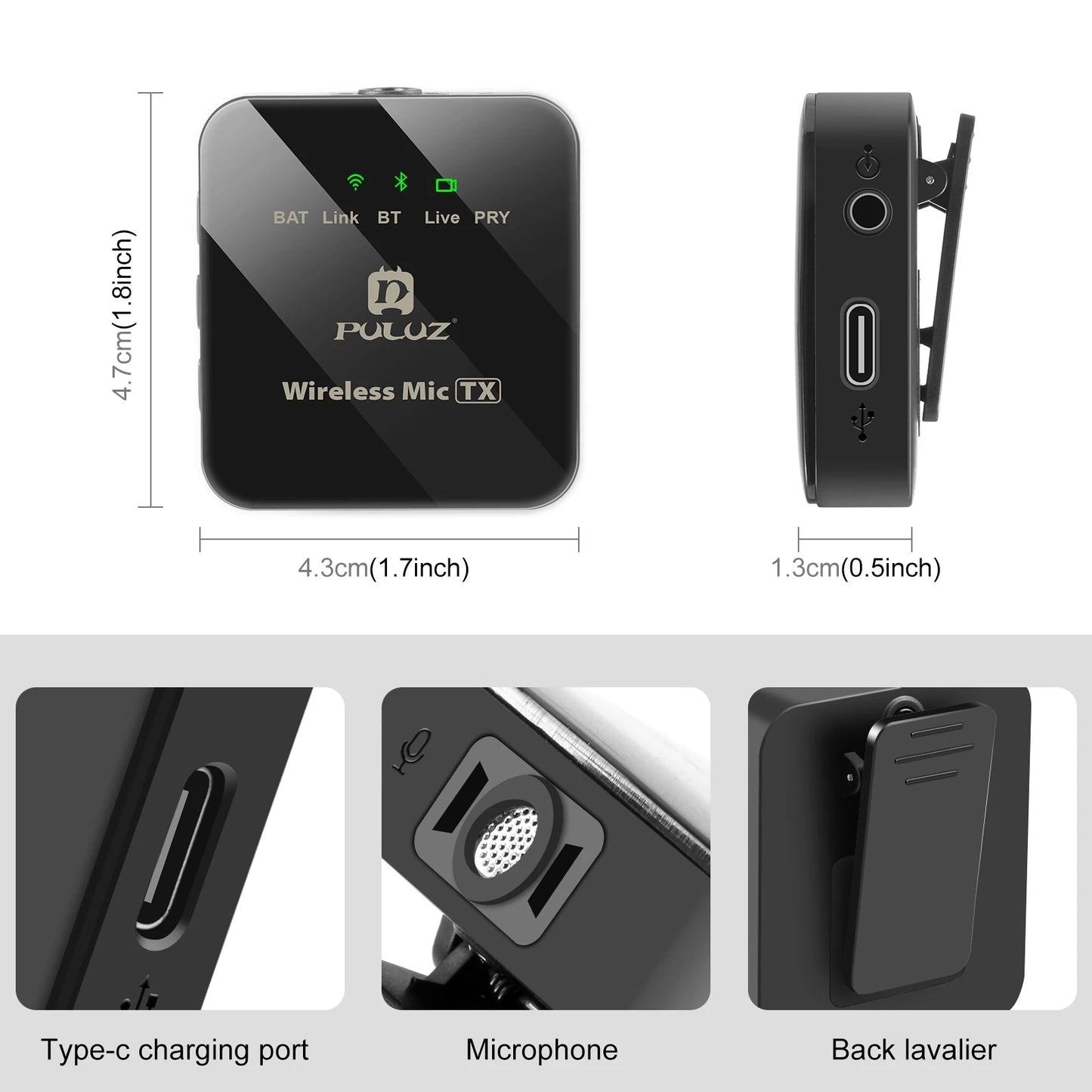 New Sell PULUZ Wireless Lavalier Microphone Dual Microphones for iPhone / iPad / 8-Pin Receiver - Velora