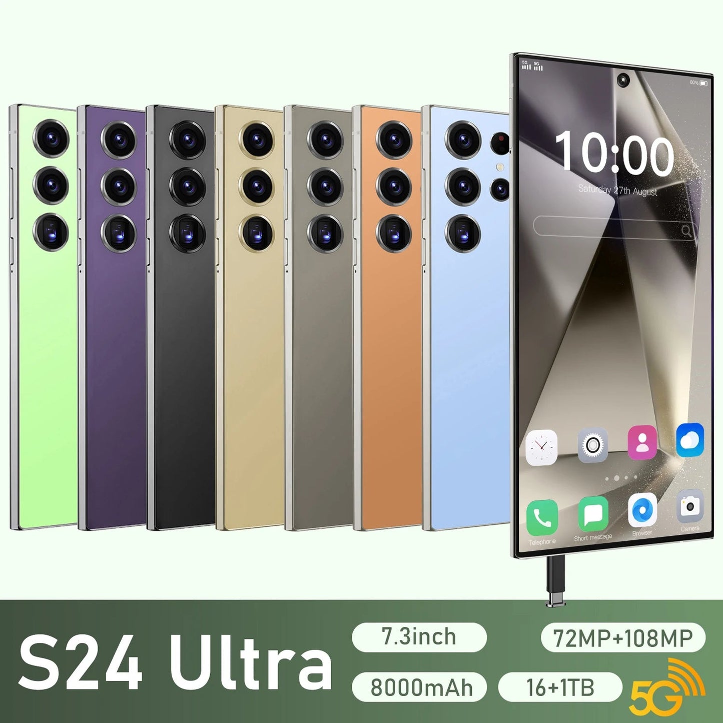 Hot Selling S24 Ultra 5G 7.3-Inch 2K HD Screen Smart Phone High Quality Sound with Stereo Speakers Original Ultra 5G Smartphones - Velora