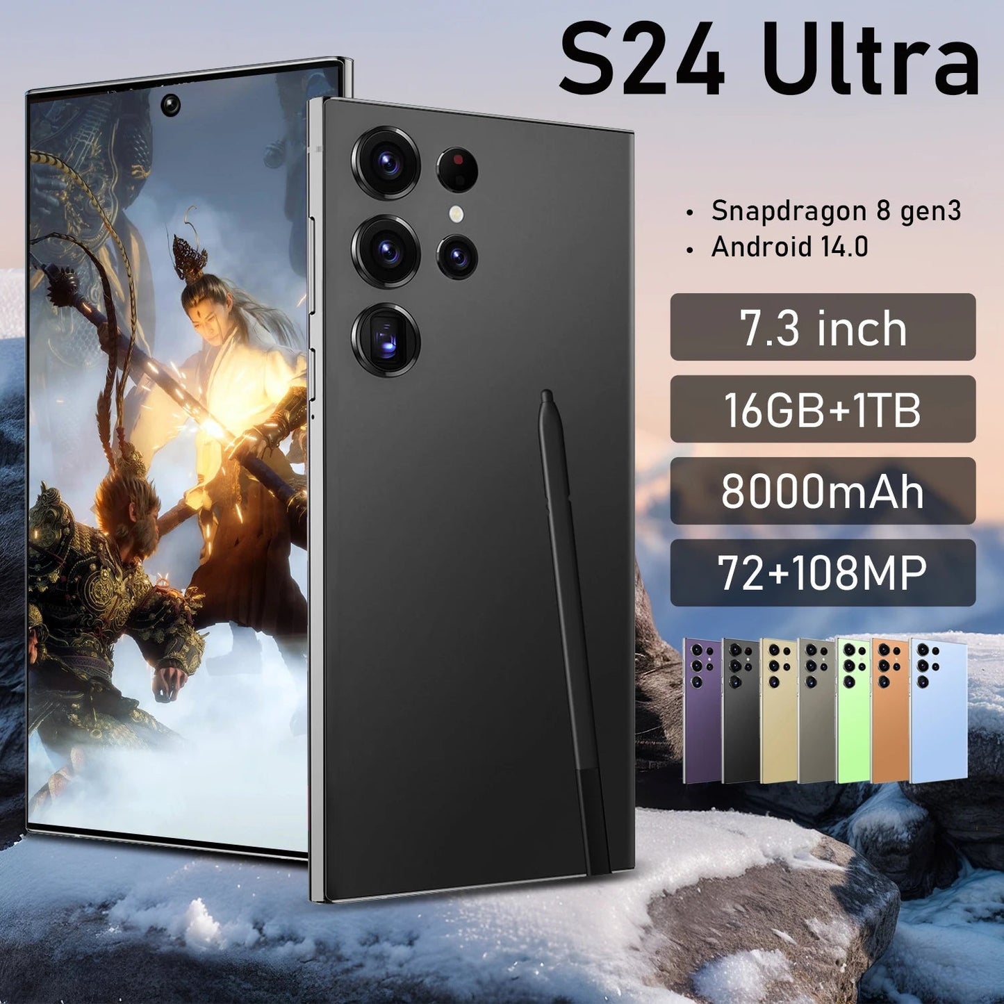 Hot Selling S24 Ultra 5G 7.3-Inch 2K HD Screen Smart Phone High Quality Sound with Stereo Speakers Original Ultra 5G Smartphones - Velora