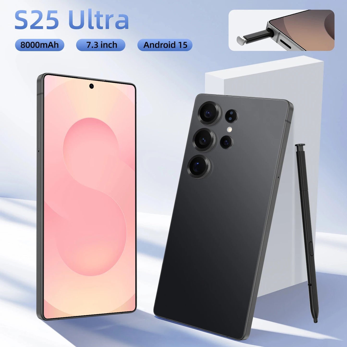 Original S25 Ultra Smartphones 16GB+1TB 4G LTE Dual 2SIM 7.3 Inch HD Screen Resolution 8000mAh Battery 5G Global Mobile Phone - Velora