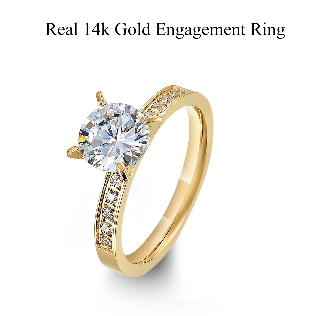Pure Handmade Hammered 18K Gold Plated Wedding Rings Men & Women Stainless Steel Jewelry for Couples Valentine's Day Gifts - Velora