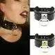 Gothic Punk Wide PU Leather O Ring BDSM Collar Choker Necklace Women Bondage Collar - Velora