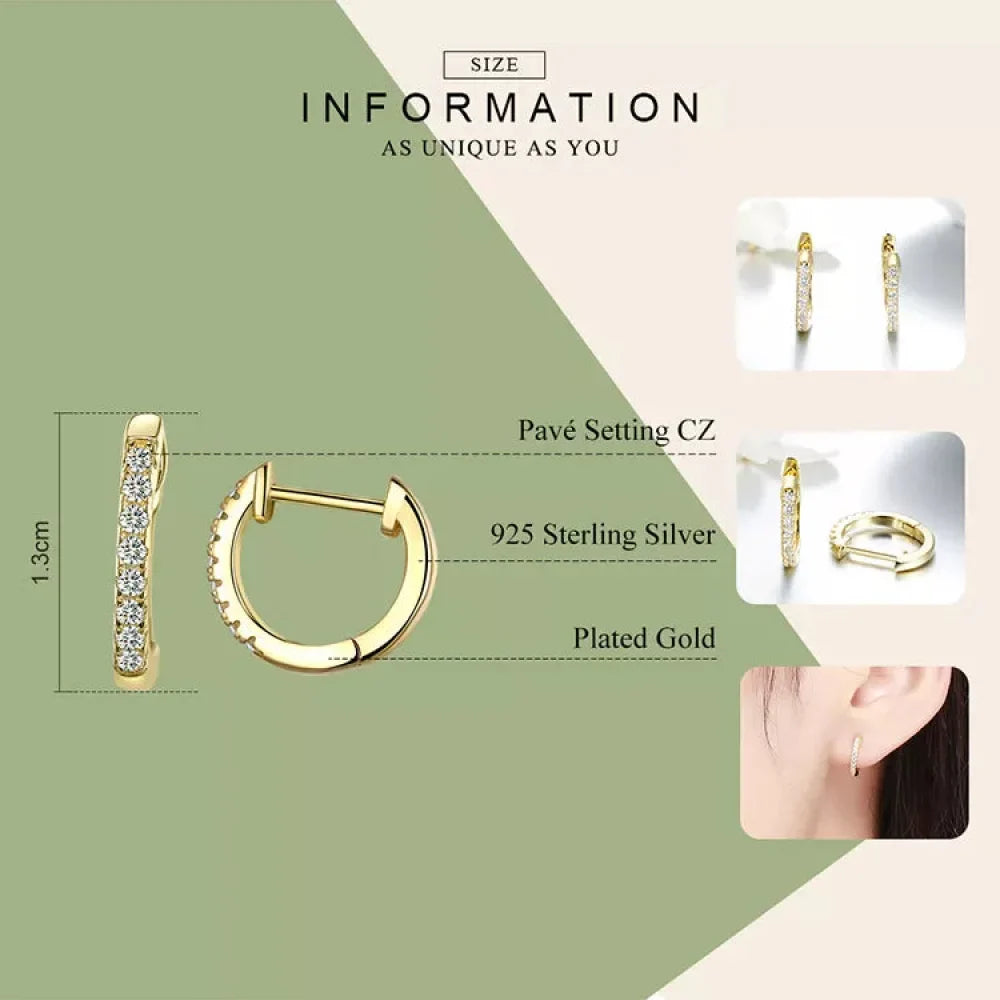 14K Gold Plated 925 Sterling Silver Cubic Zirconia Cuff Earrings - Trendy and Chic - Velora