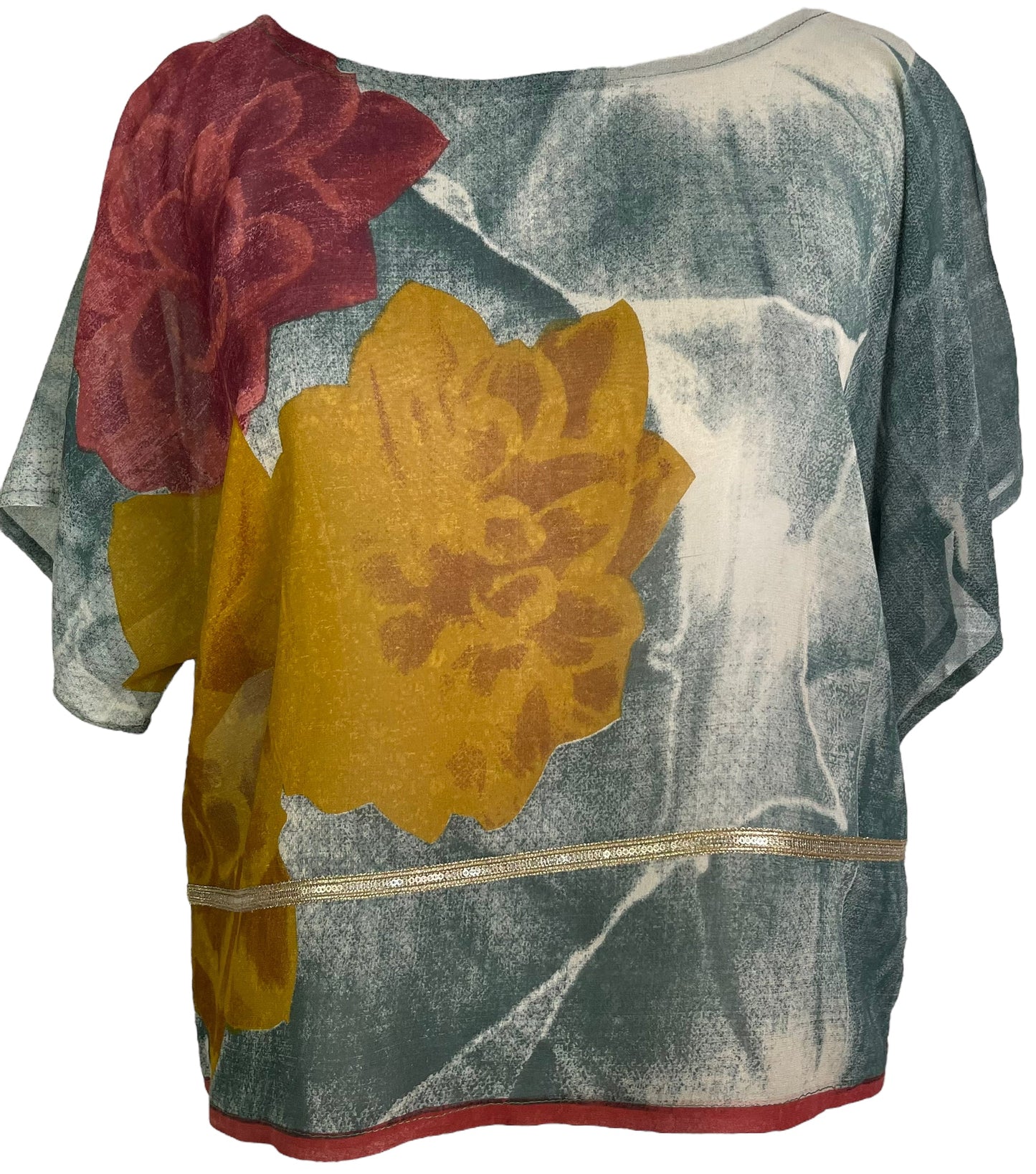 PRG6219 Sheer Avatar Pure Silk Boxy Top - Velora