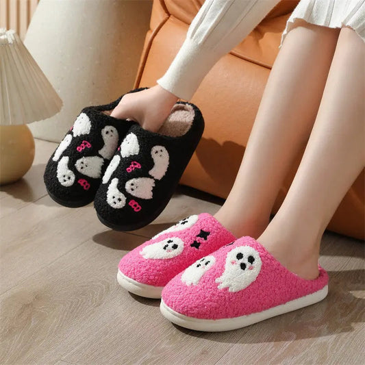 Halloween Cartoon Ghost Cotton Slippers For Women Indoor Non-slip Bedroom Floor Slipper Winter House Shoes EX-STOCK Canada