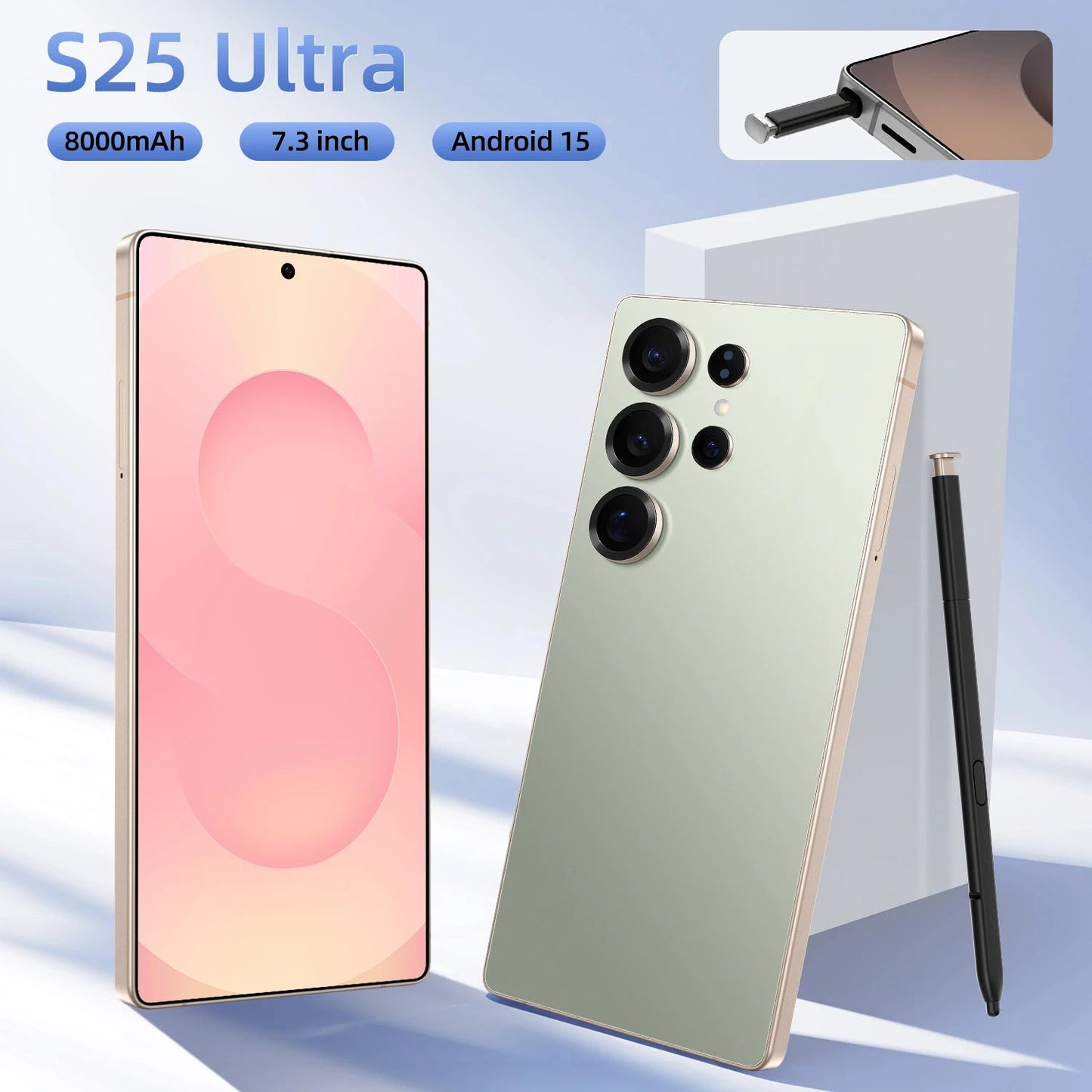 Original S25 Ultra Smartphones 16GB+1TB 4G LTE Dual 2SIM 7.3 Inch HD Screen Resolution 8000mAh Battery 5G Global Mobile Phone - Velora