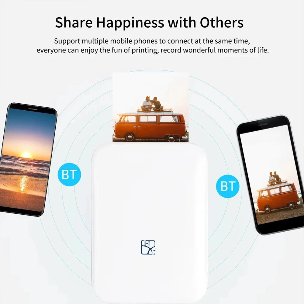HPRT MT53 Portable Mini Photo Printer Cheap Pocket Travel Bluetooth Printer for Iphone Android Dropshipping Wholesale - Velora