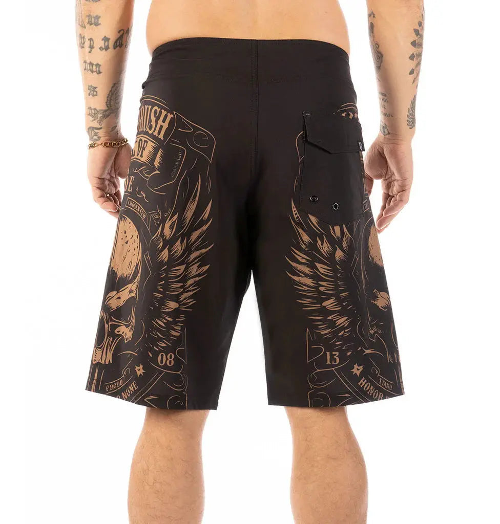 Headrush Men's Biker Wings Board Shorts Boutique of Leathers/Open Road