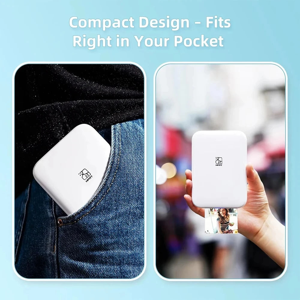 HPRT MT53 Portable Mini Photo Printer Cheap Pocket Travel Bluetooth Printer for Iphone Android Dropshipping Wholesale - Velora