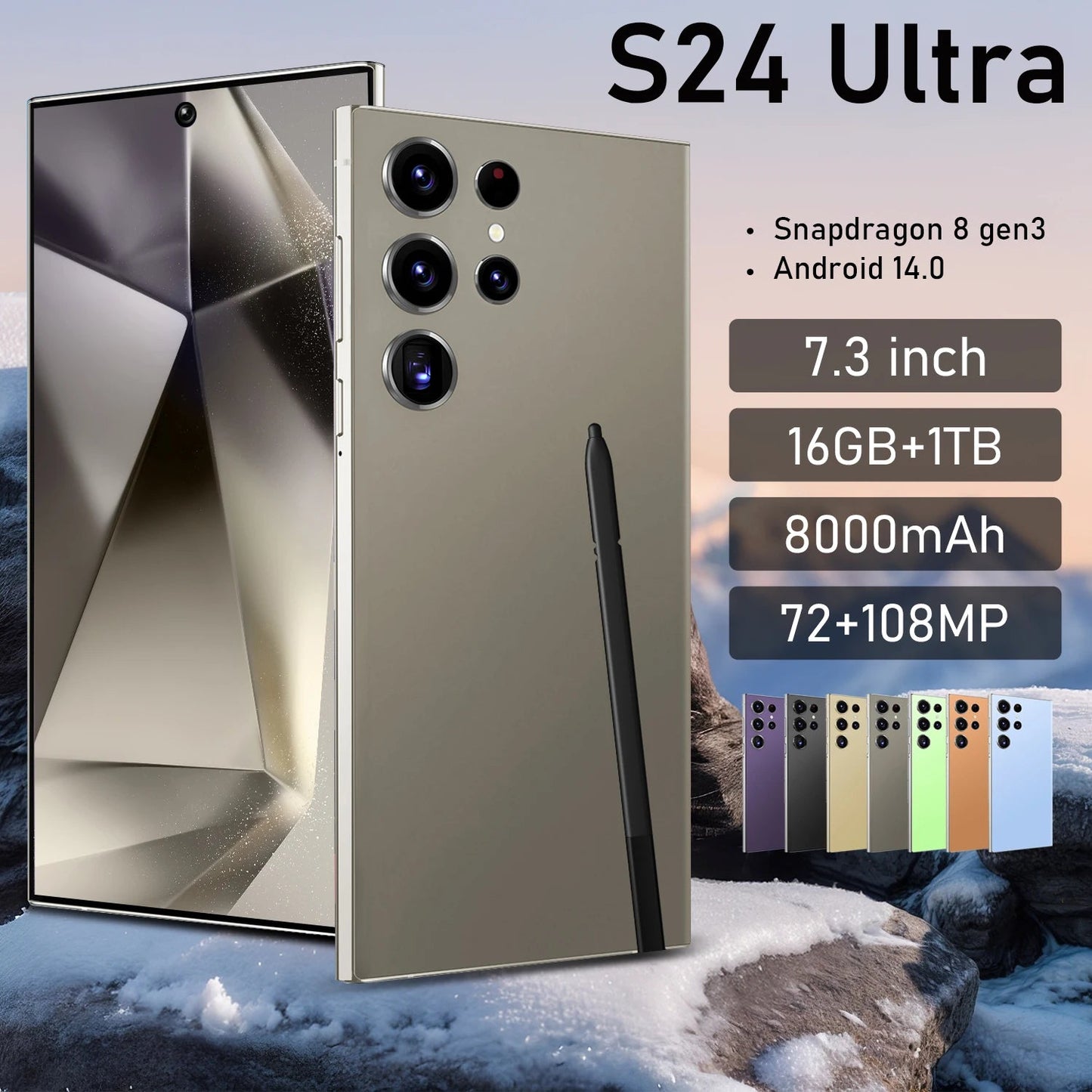 New Mobile Phone 2025 S24 ultra Smartphones 16GB+1TB 5G Dual SIM Professional - Photography 5G Smartphones Built in High Cameras - Velora
