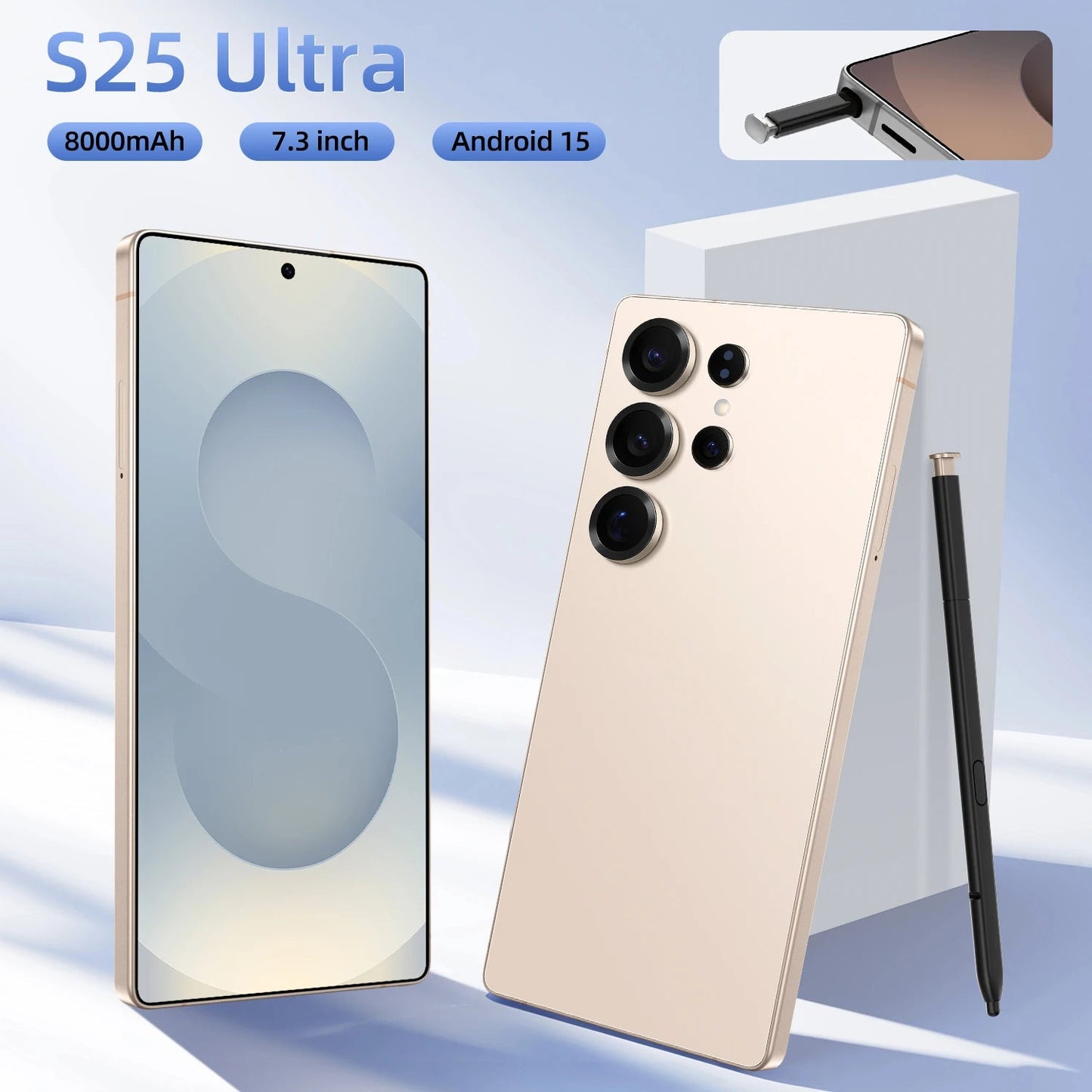 Original S25 Ultra Smartphones 16GB+1TB 4G LTE Dual 2SIM 7.3 Inch HD Screen Resolution 8000mAh Battery 5G Global Mobile Phone - Velora