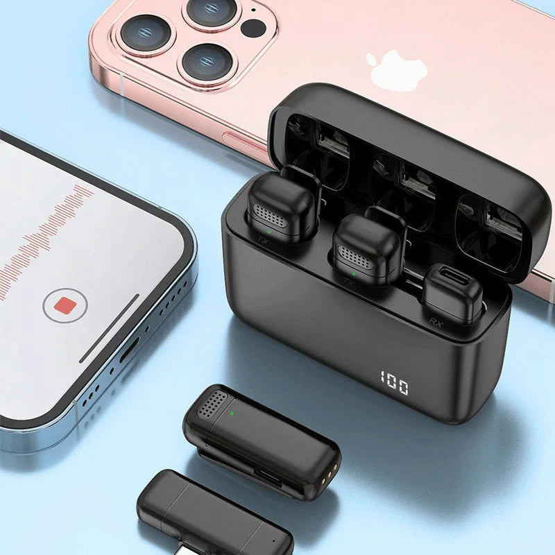 Portable Plug-Play Noise Cancelling Technology Lavalier Microphone for Type-C Phnoe and IPhone Lighting Interface in Stock - Velora