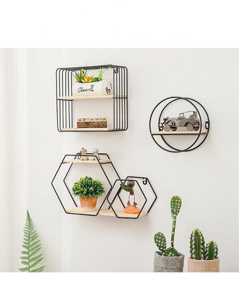 Hollow Wooden Storage Shelf - Velora Luxury Fashion