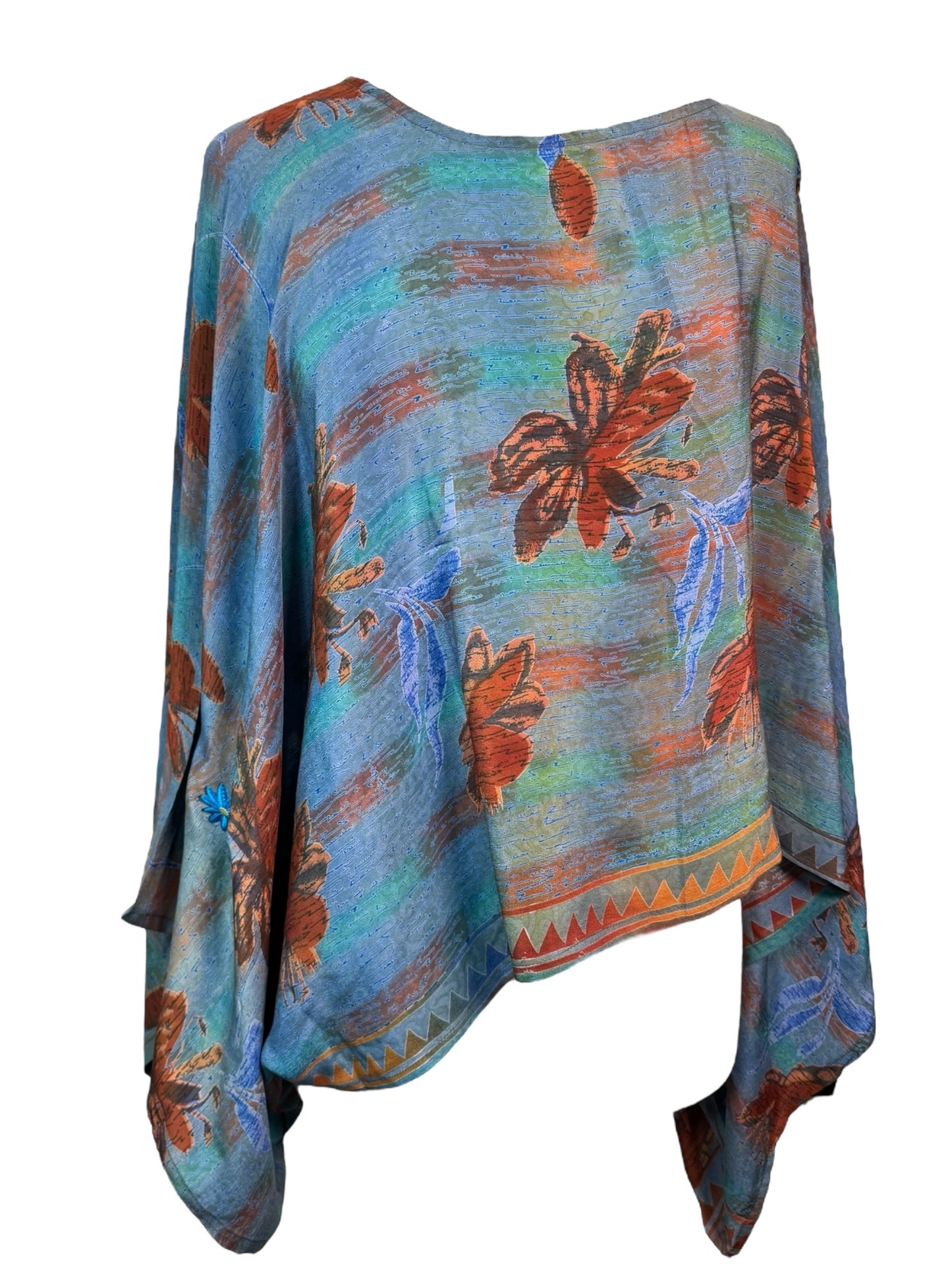 PRC7311 Avatar Pure Silk Kimono-Sleeved Top - Velora