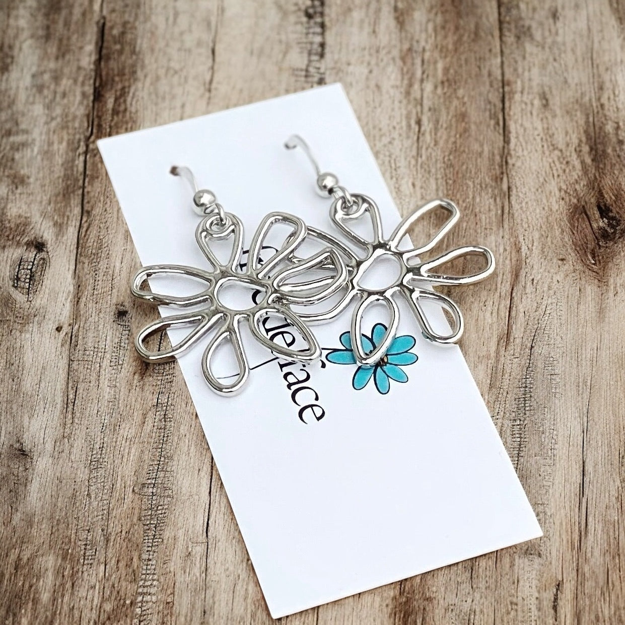 Abstract Flower Earrings – Lightweight Statement Hook Earrings - Velora