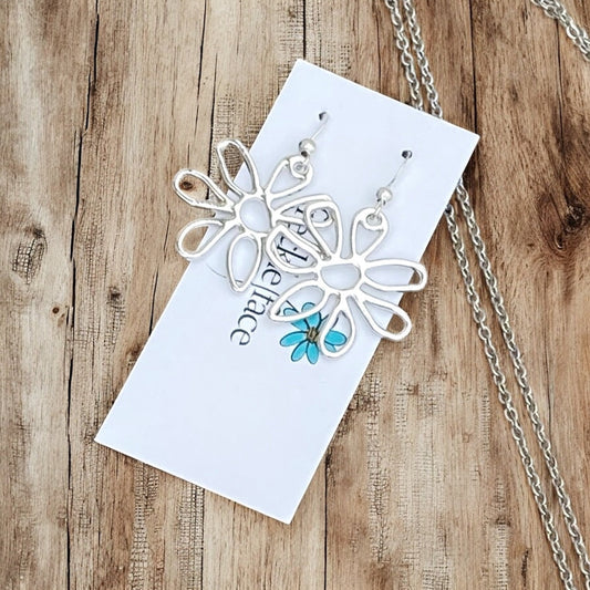 Abstract Flower Earrings – Lightweight Statement Hook Earrings - Velora