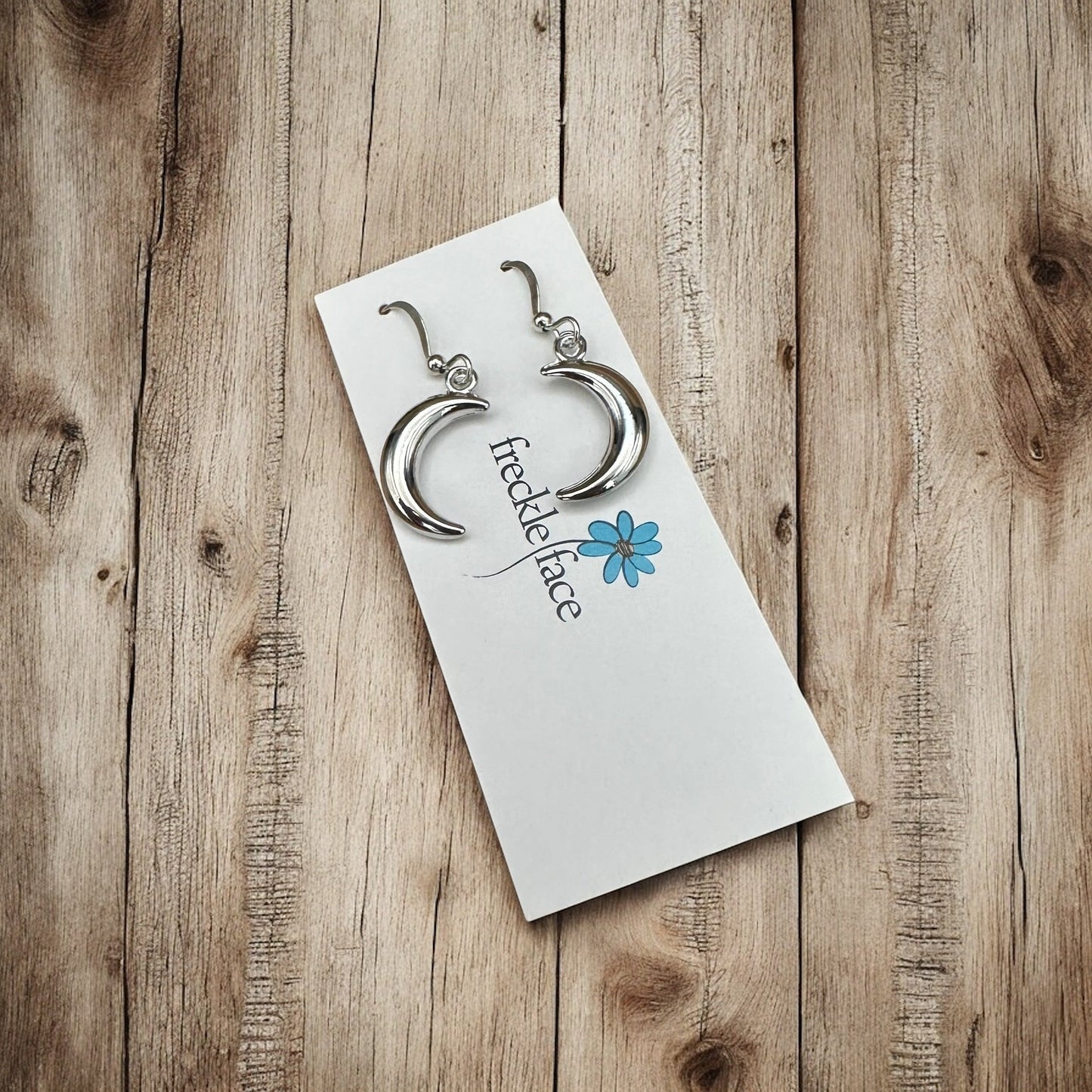 Bubble Moon Earrings - 3D Crescent Shape, Hypoallergenic, Nickel-free - Velora