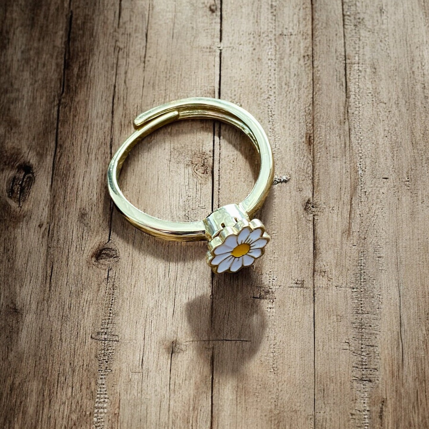 Daisy Fidget Ring – Adjustable Spinner Ring for Anxiety Relief - Velora