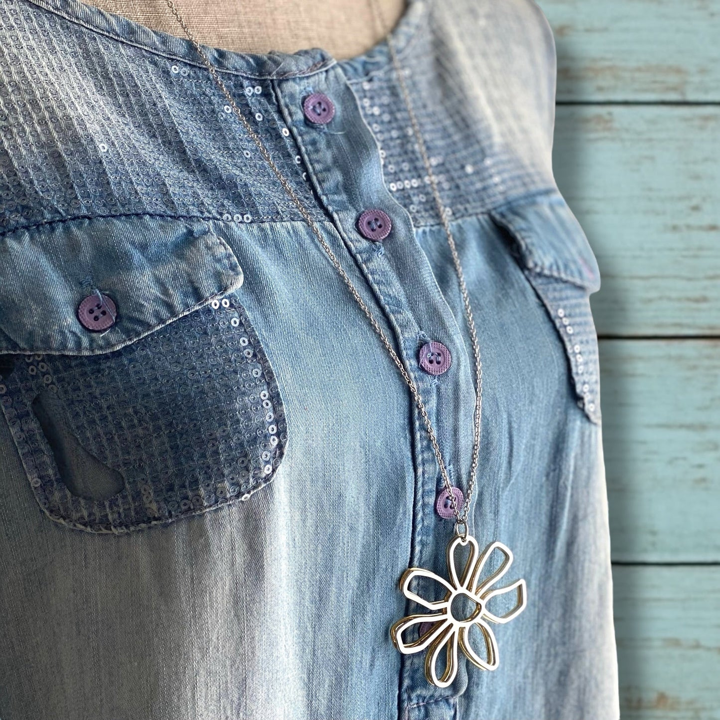 Double Flower Necklace - Velora