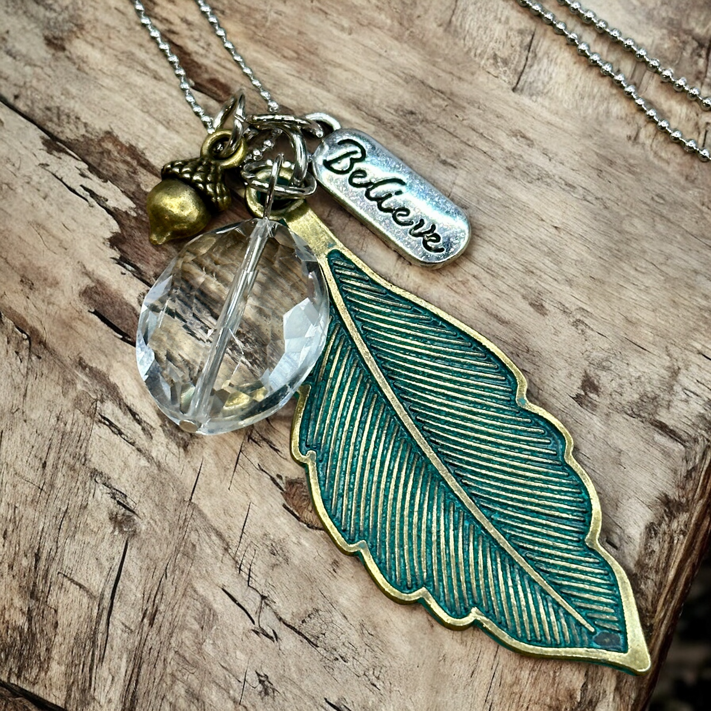 Patina Leaf Necklace - Velora
