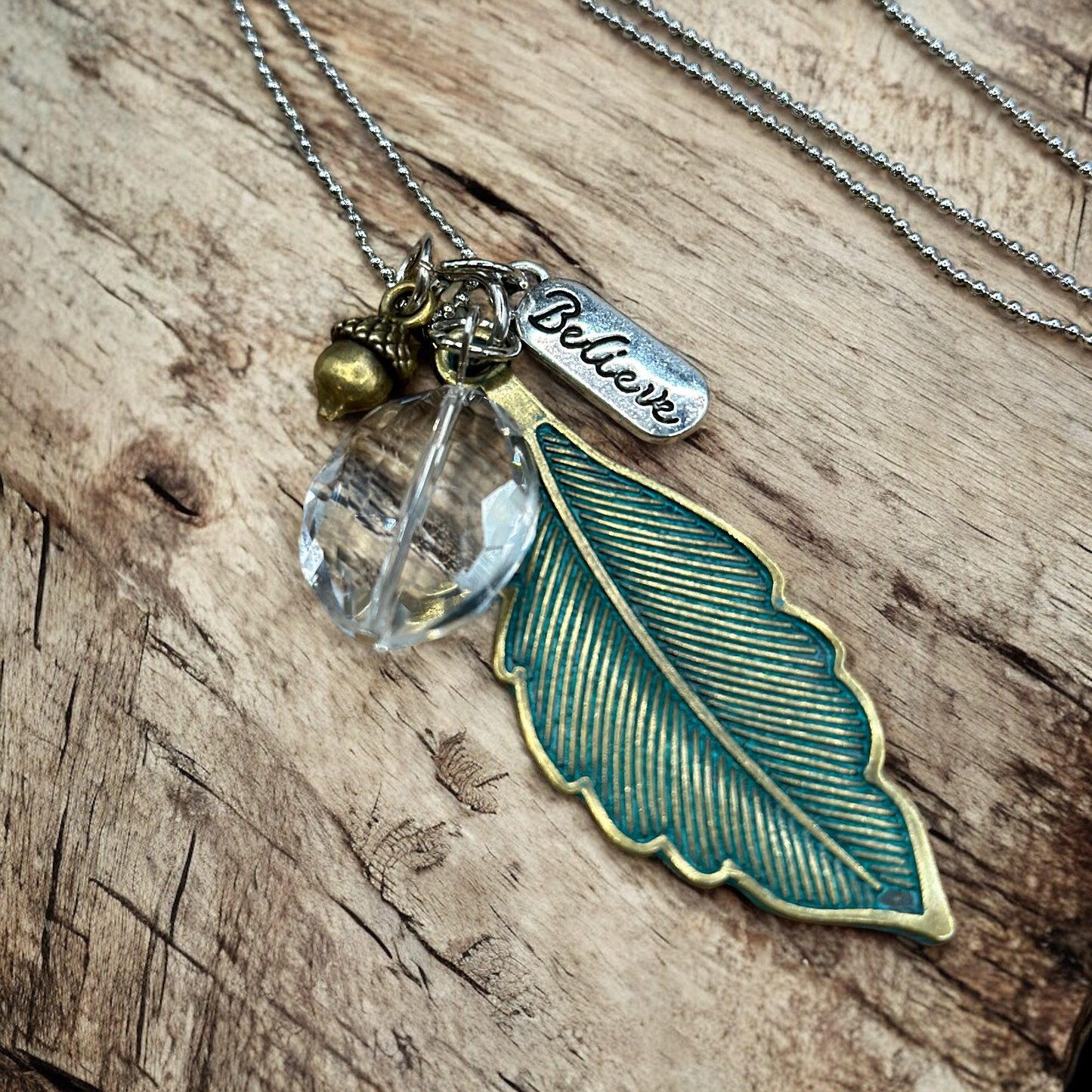 Patina Leaf Necklace - Velora