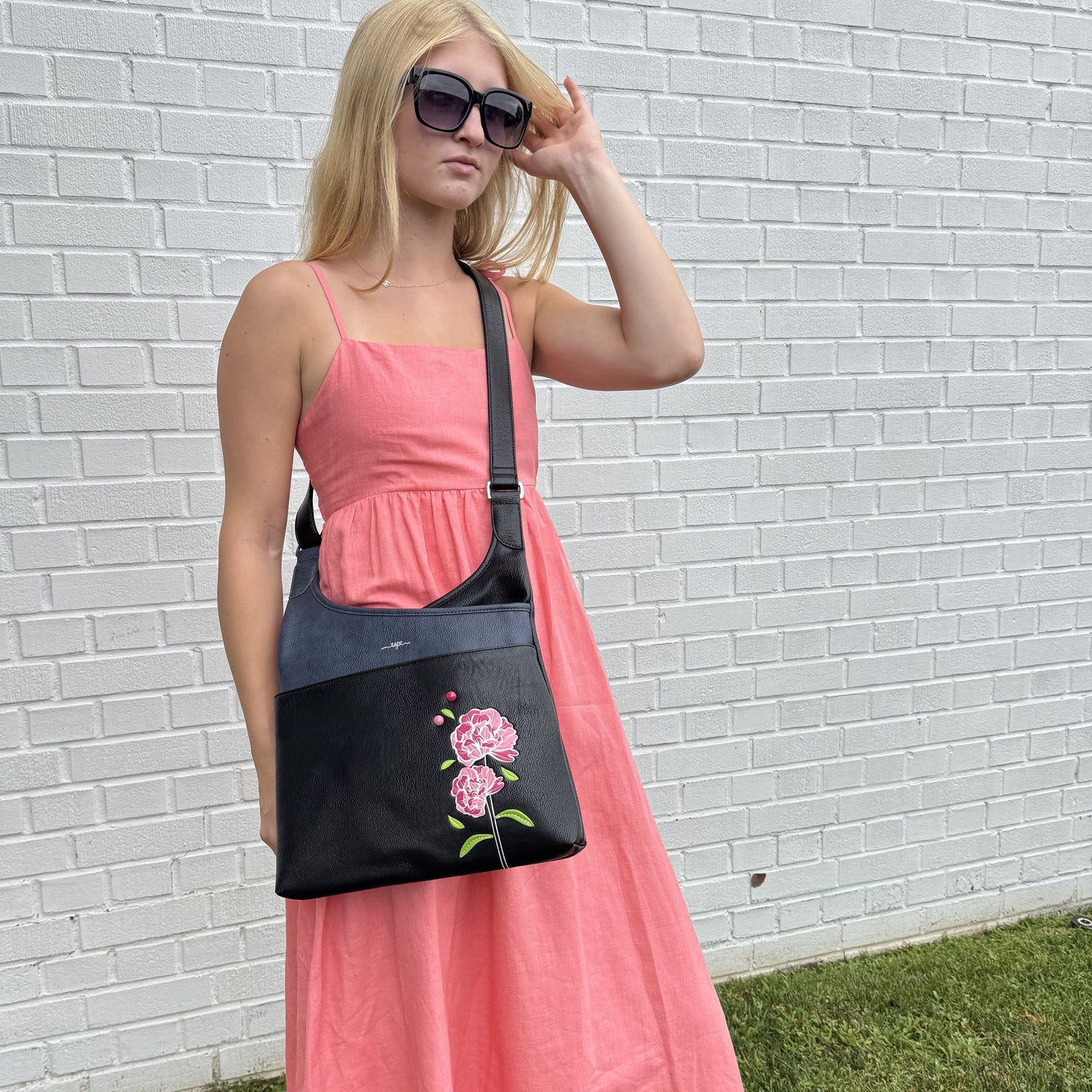 Peony Messenger Crossbody Bag