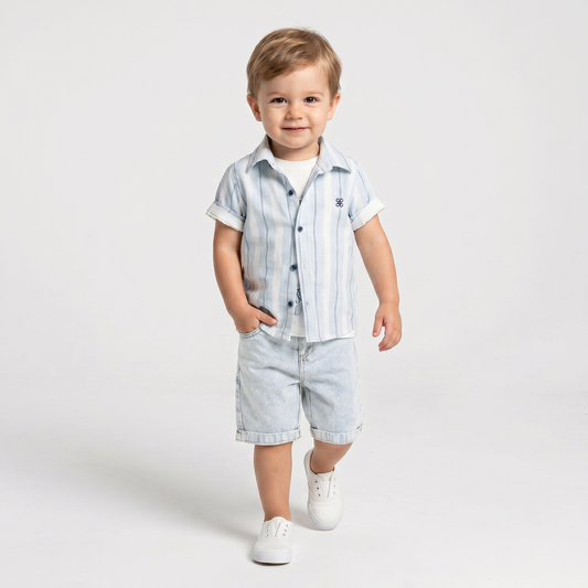 Tyler Stripes Denim Set