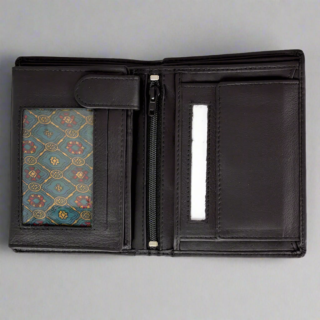 JBG International Men's Snap Close Flip Trifold Leather Wallet Boutique of Leathers/Open Road