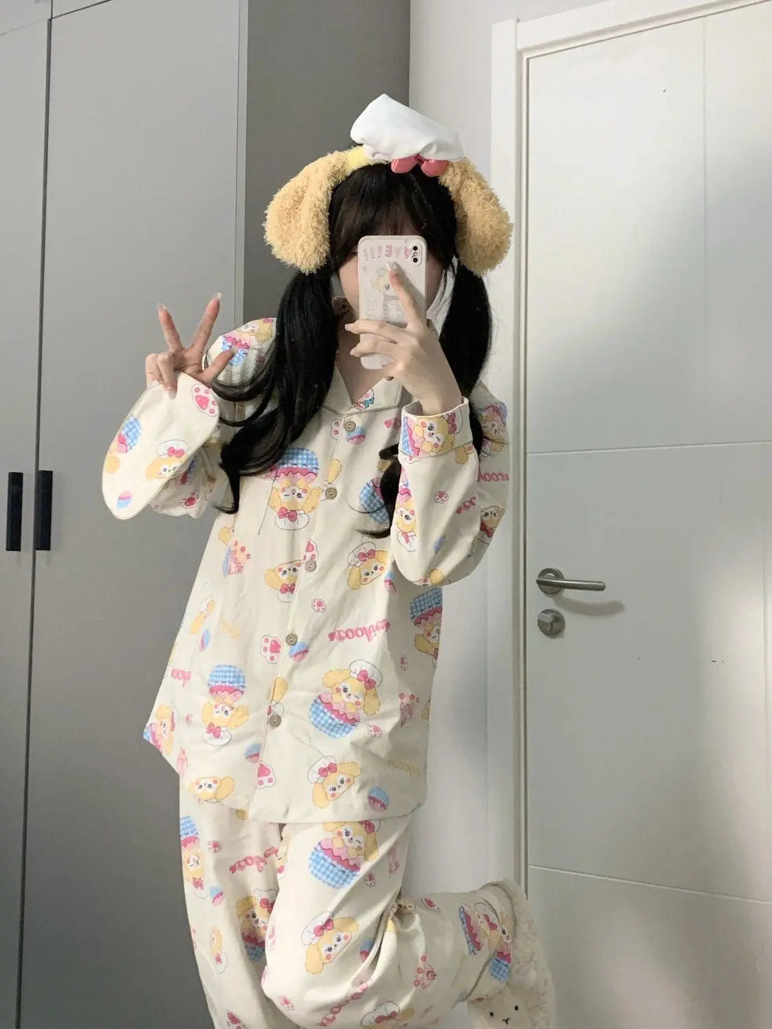 Japanese Sweet Cartoon Long Sleeved Pajamas For Women EX-STOCK Canada