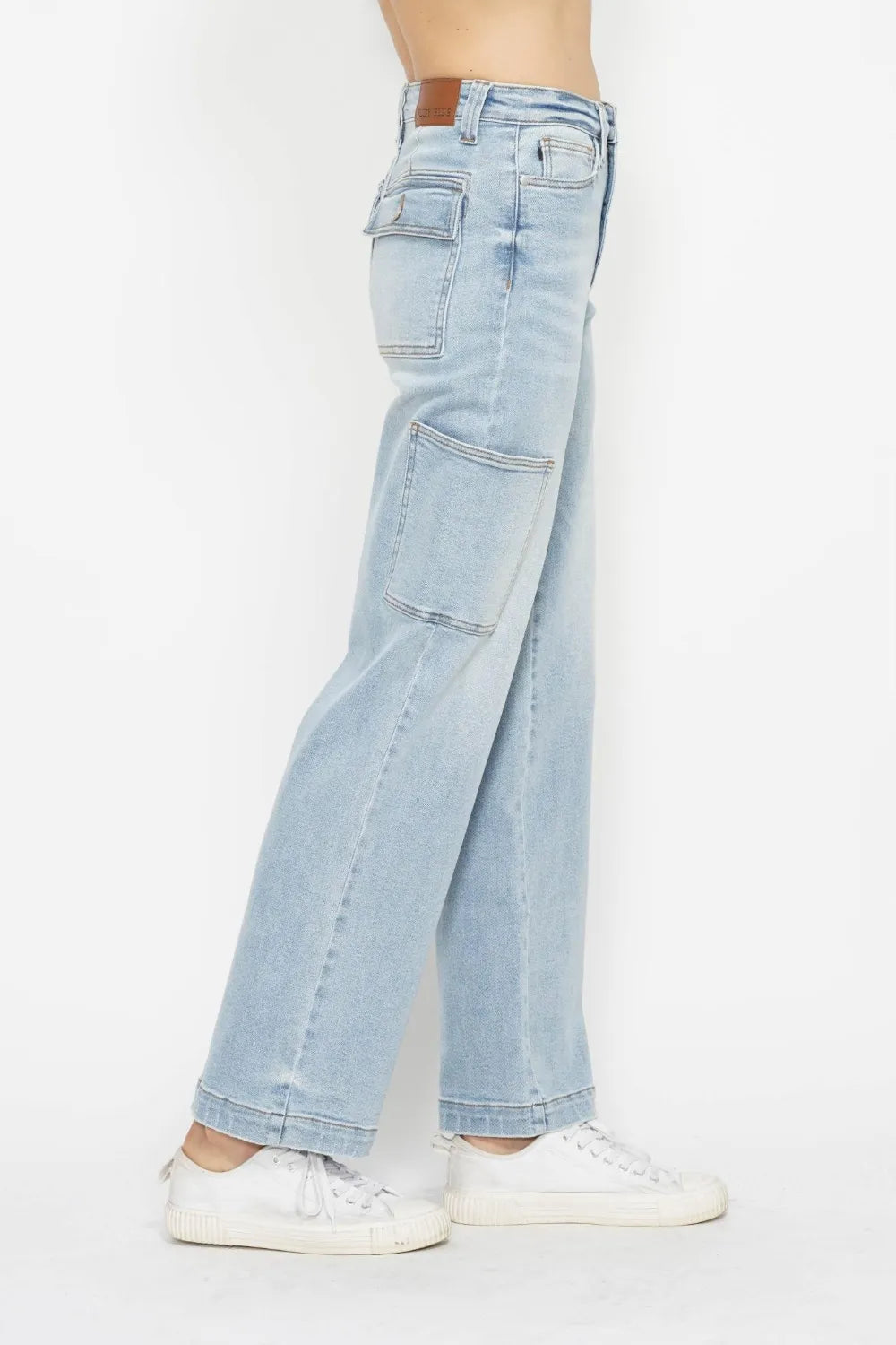 Judy Blue Full Size High Waist Straight Cargo Jeans - Velora Luxury Fashion