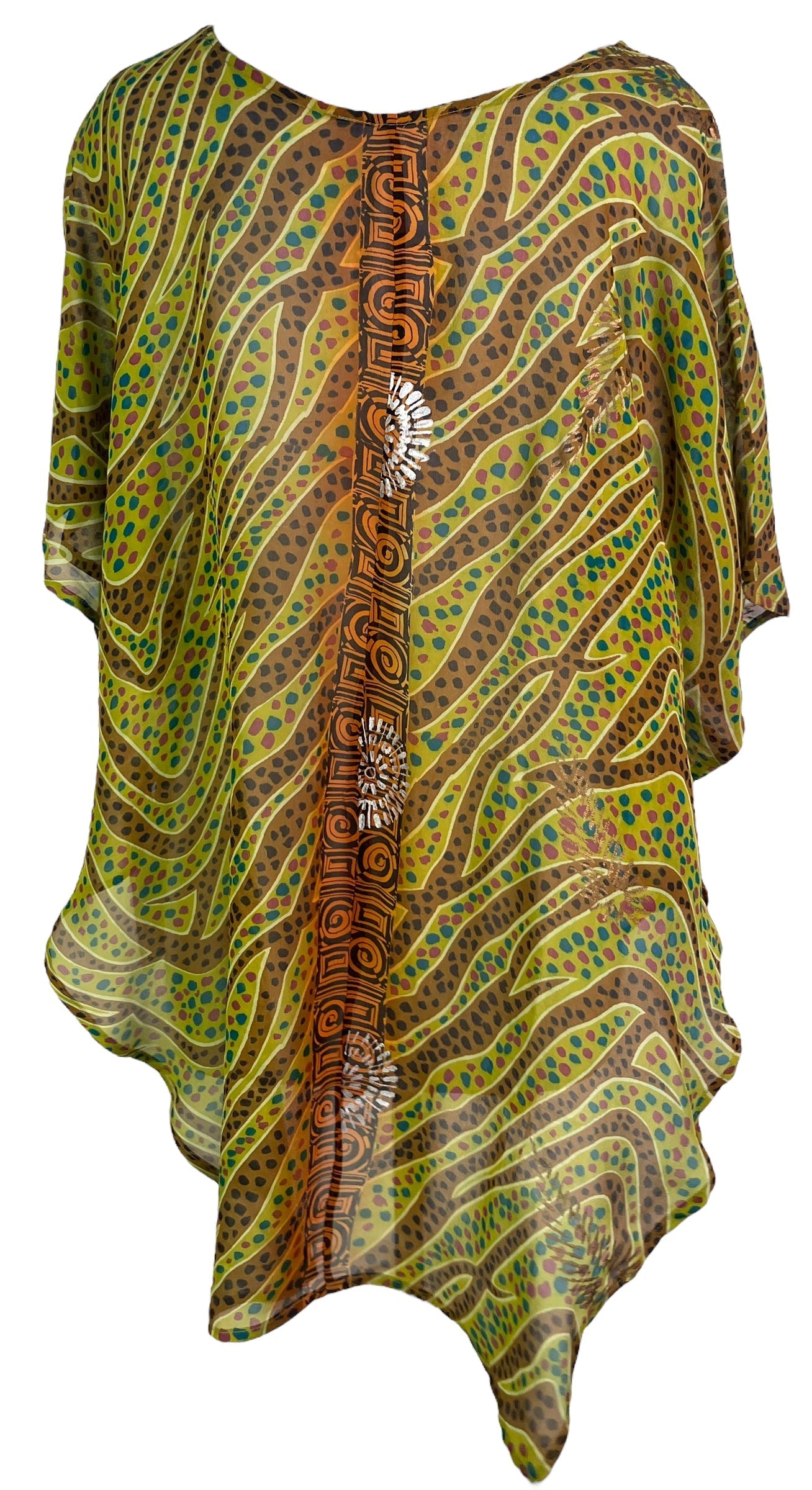 PRG6309 Sheer Avatar Pure Silk Waterfall Top - Velora