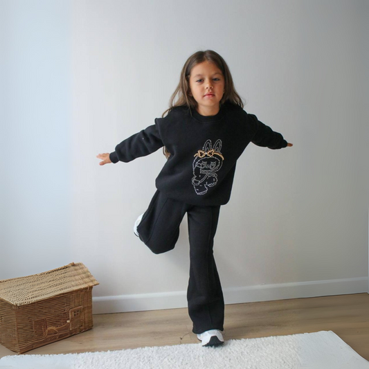 La-Bu-Bu Rhinestone Girls Casual Set - Velora Luxury Fashion