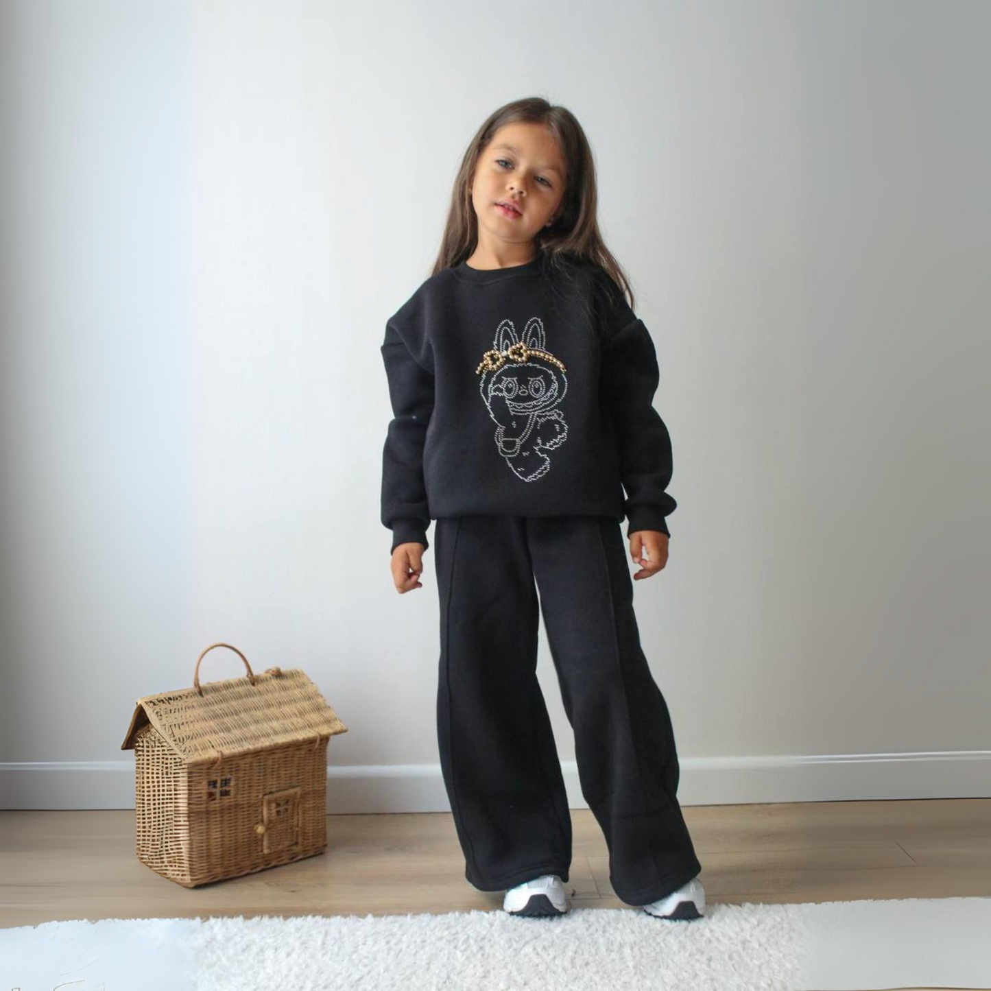 La-Bu-Bu Rhinestone Girls Casual Set - Velora Luxury Fashion