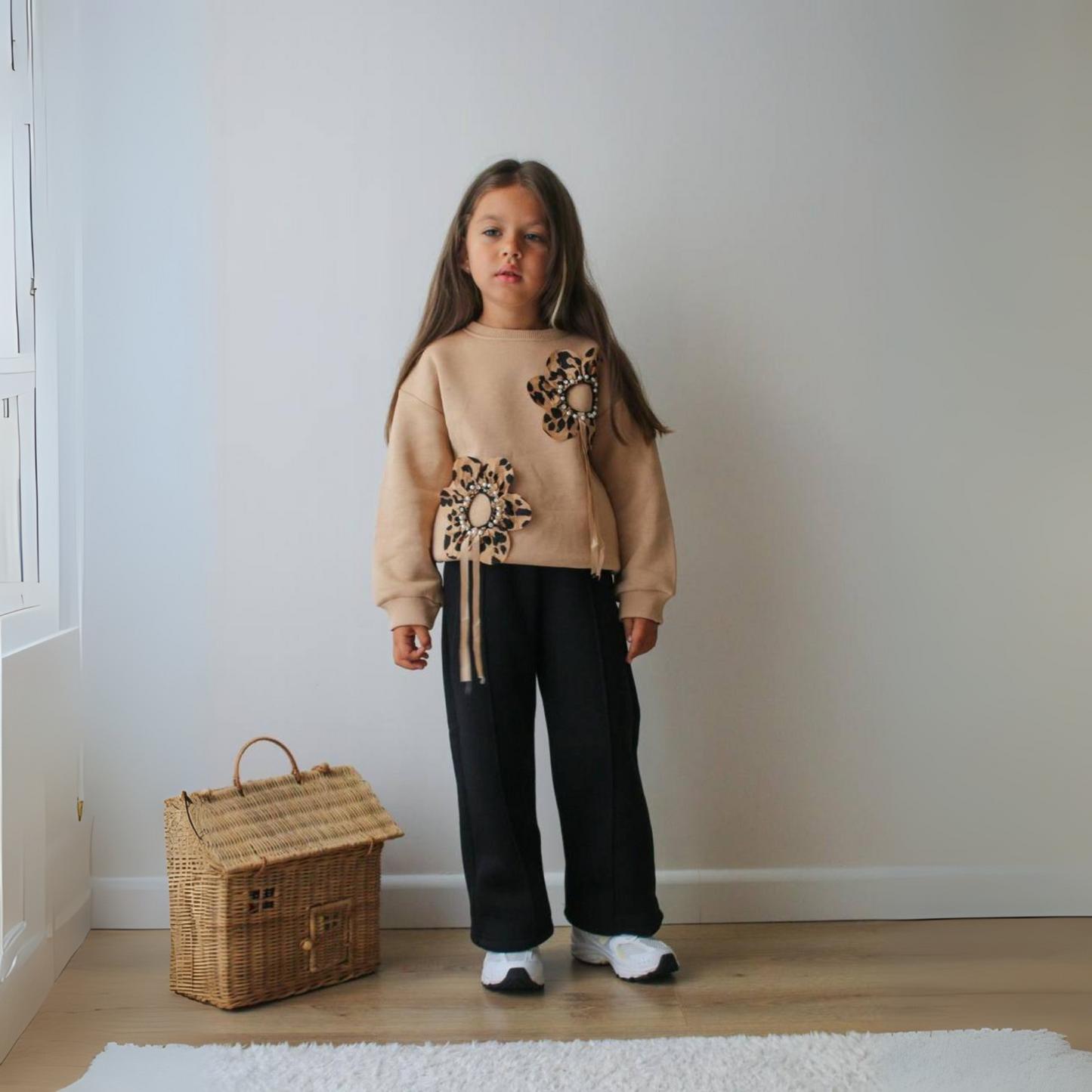 Leopard Flower Girls Casual Set - Velora Luxury Fashion