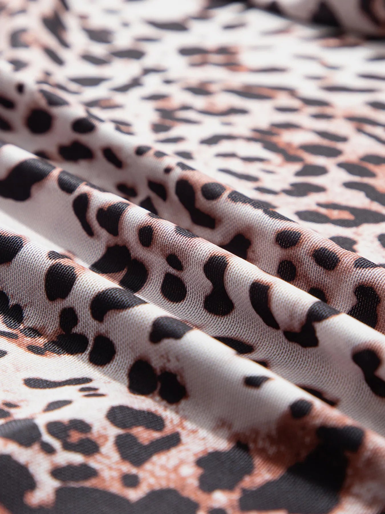 Leopard Print Long Sleeve Mock Neck Bodysuit - Velora Luxury Fashion