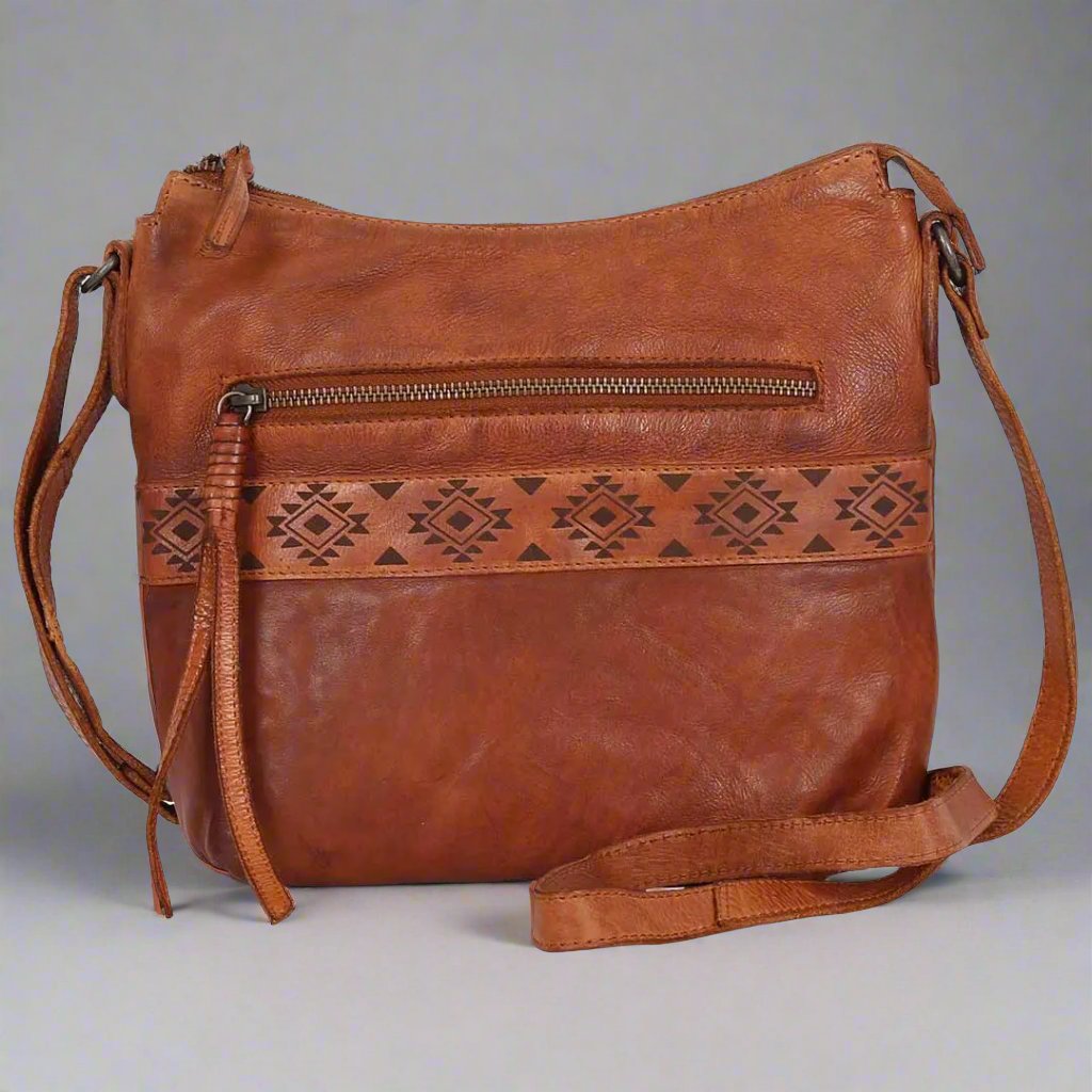 MET Crossbody Bag with Aztec Design Boutique of Leathers/Open Road