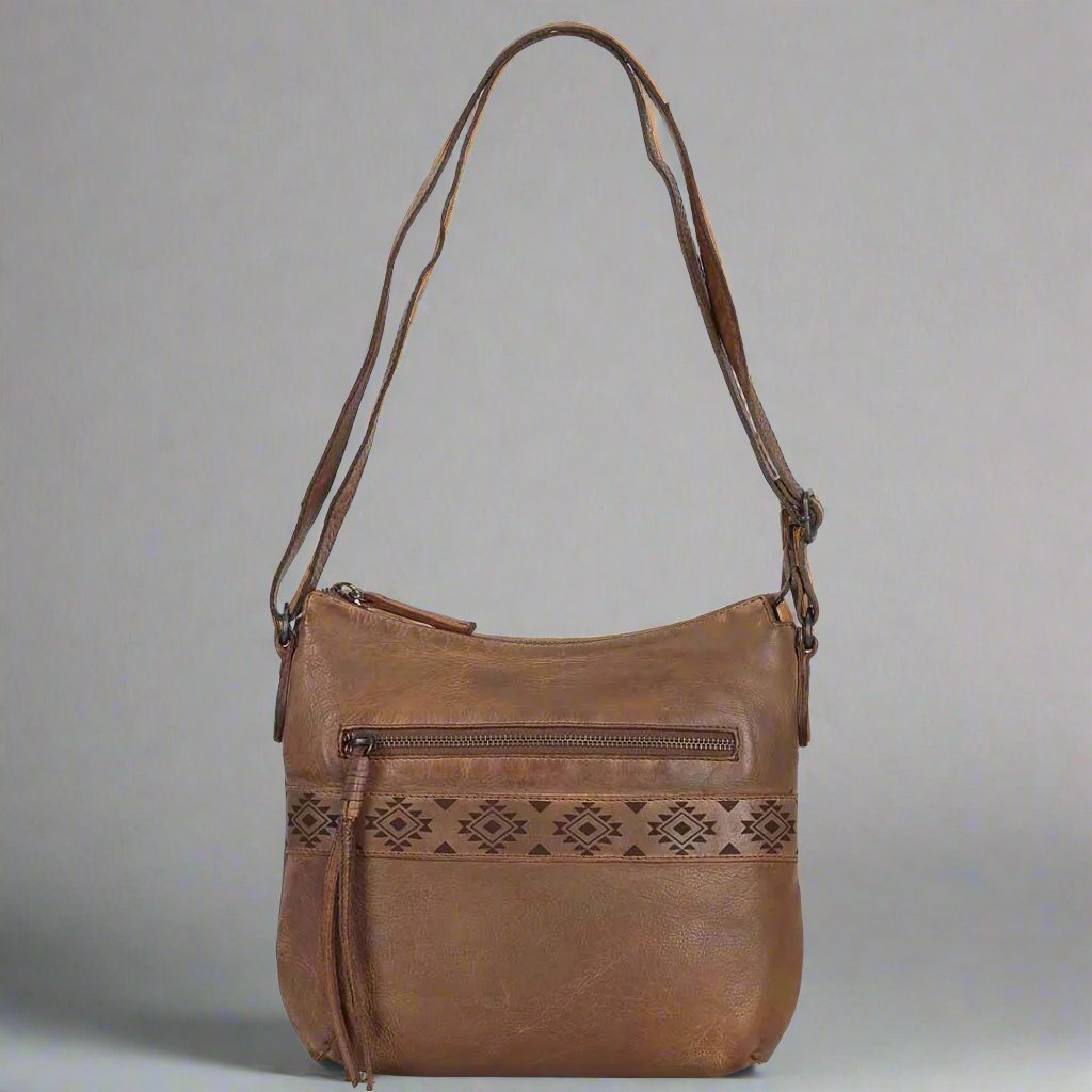 MET Crossbody Bag with Aztec Design Boutique of Leathers/Open Road