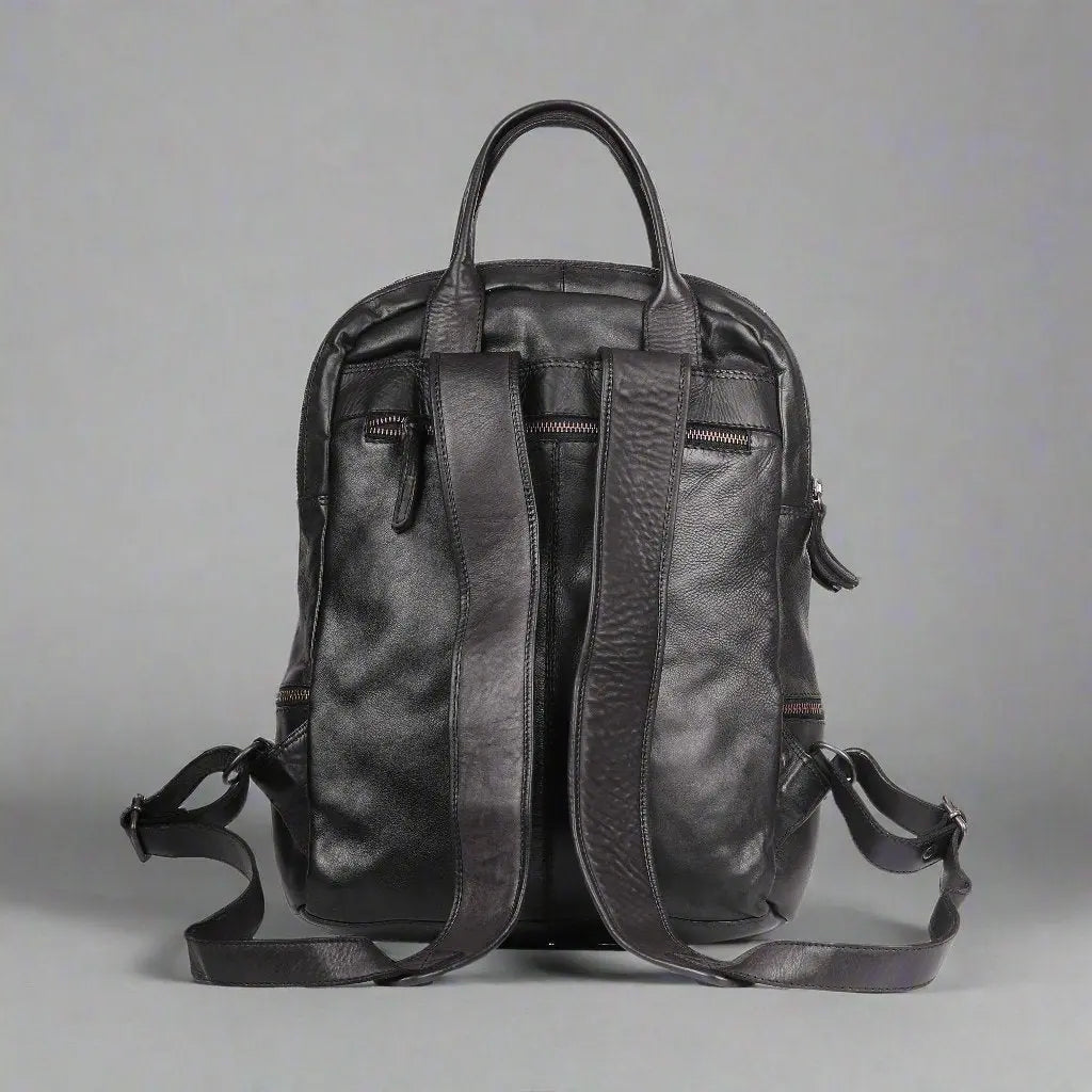 MET Multi-Pocket Leather Backpack with Dual Carry Handles Boutique of Leathers/Open Road