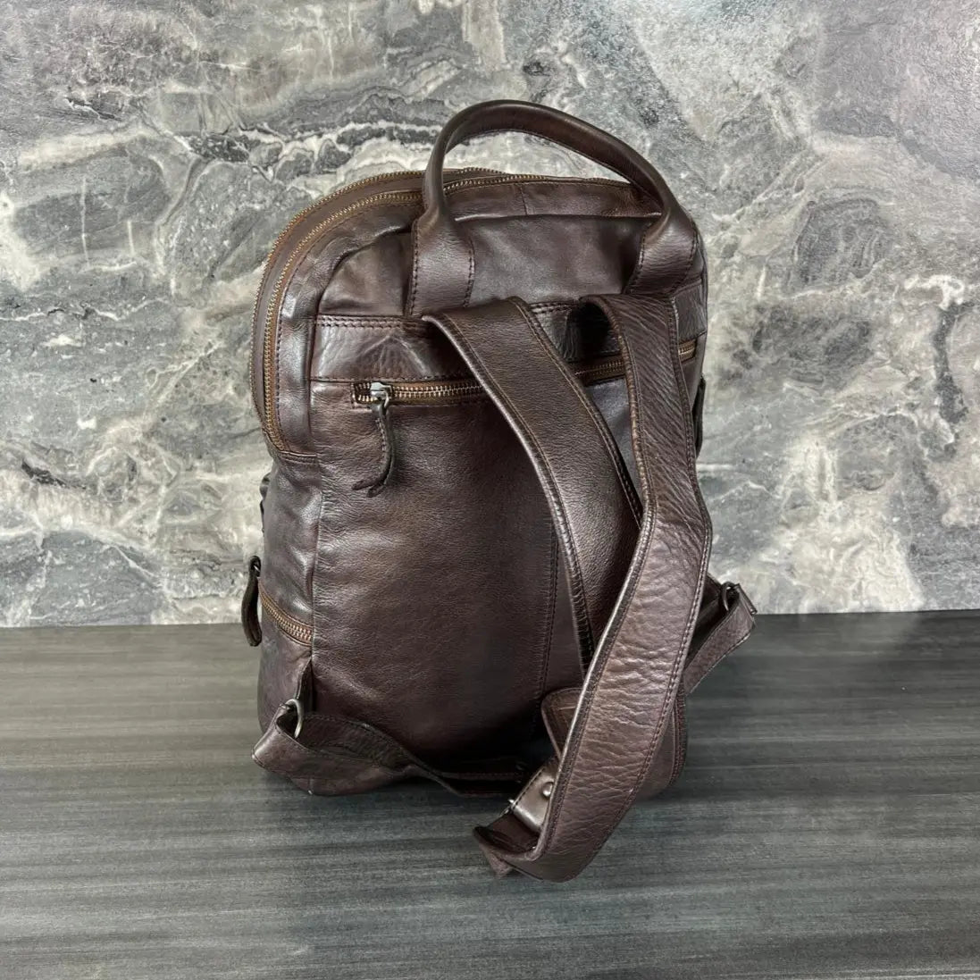 MET Multi-Pocket Leather Backpack with Dual Carry Handles Boutique of Leathers/Open Road