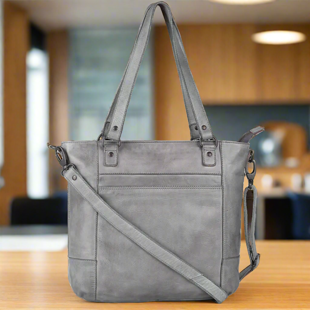 MET Two Handled Leather Sack Handbag - Velora Luxury Fashion