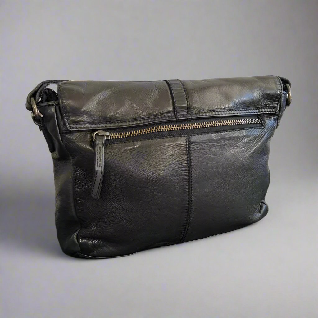 MET Women's Leather Saddle Crossbody Bag with Snap Closure and Tassel Boutique of Leathers/Open Road