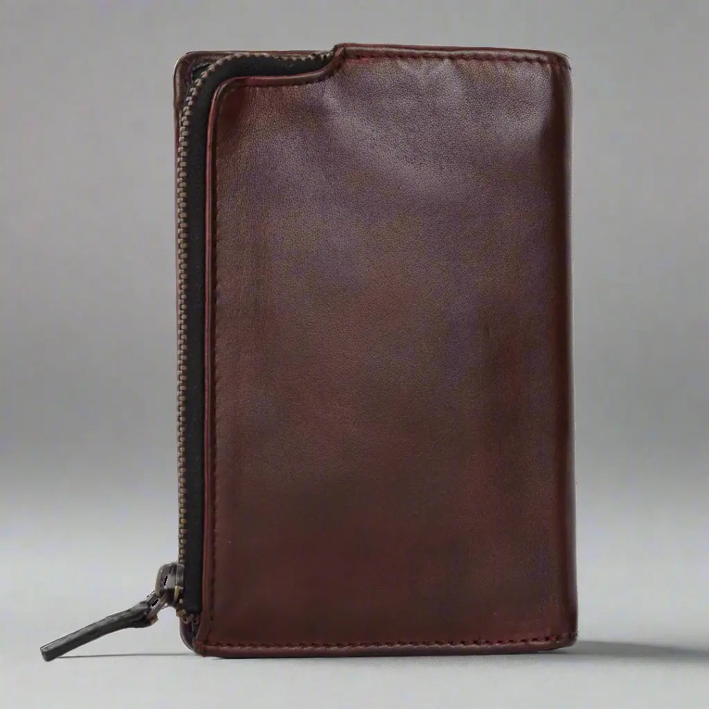 MET Women's Two Tone Zip Around Leather Wallet Boutique of Leathers/Open Road