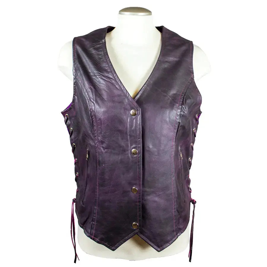 Open Road Women's Lace Side Leather Vest Boutique of Leathers/Open Road