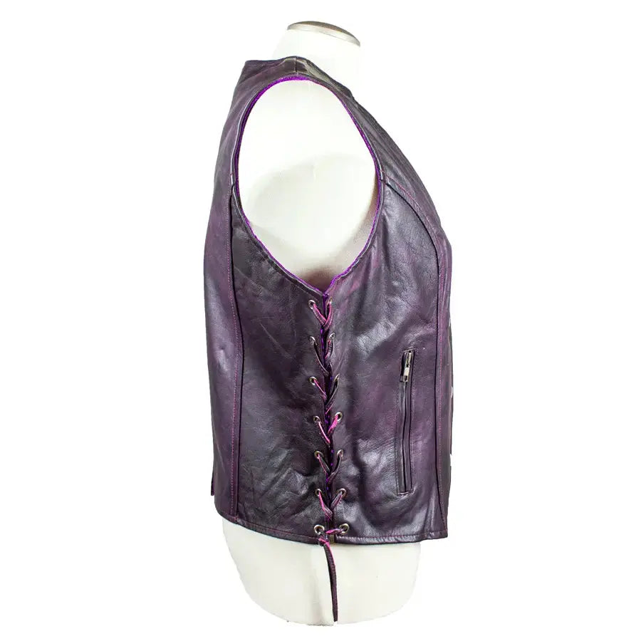 Open Road Women's Lace Side Leather Vest Boutique of Leathers/Open Road