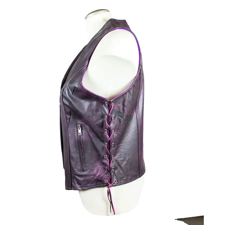 Open Road Women's Lace Side Leather Vest Boutique of Leathers/Open Road