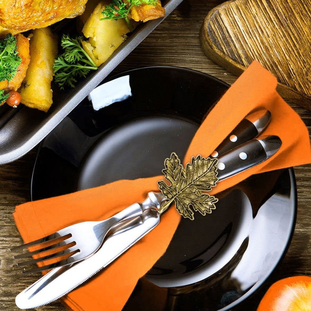 Maple Leaf Retro Napkin Ring Set - Velora Luxury Fashion