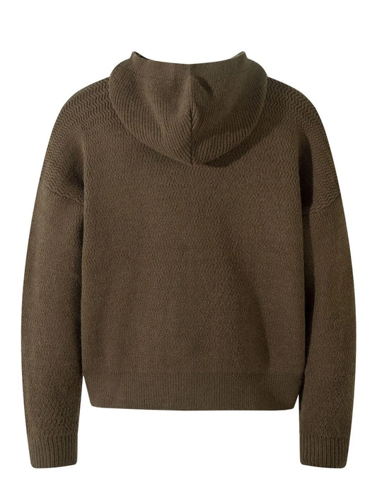 Men's Casual Hooded Zip-Up Knit Cardigan - Velora