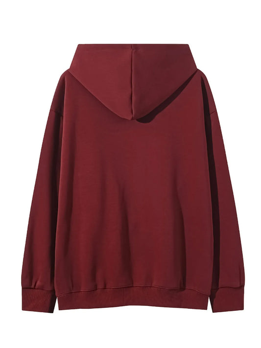 Men's Casual Letter Graphic Kangaroo Pocket Hoodie - Velora